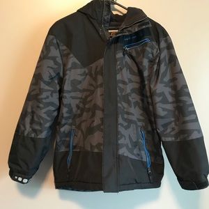 Boys size large winter coat with hood.